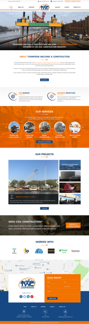 Website for Thompson Welding & Construction Ltd | Wordpress Design by Sbss