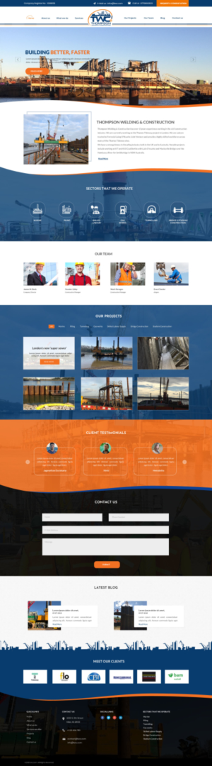 Website for Thompson Welding & Construction Ltd | Wordpress Design by WebPixel