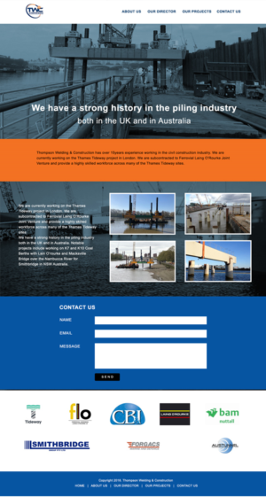 Website for Thompson Welding & Construction Ltd | Wordpress Design by wanagaran