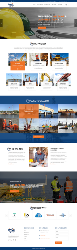 Website for Thompson Welding & Construction Ltd | Wordpress Design by TechWise