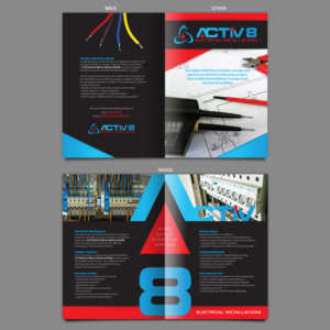 Brochure Design by Ashtree Design for Activ8 electrical installations  | Design #18957995