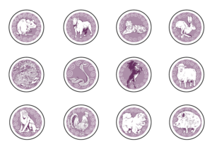 12 Chinese Zodiac signs, known as Sheng Xiao | Art Design by Tomi Ax