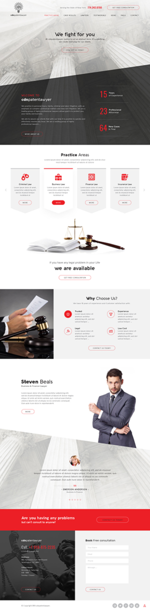 Web design for an intellectual property law practice | Web-Design von Ved Web Services