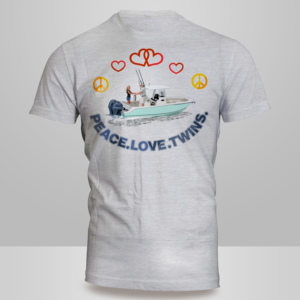 PEACE. LOVE. TWINS Cool Fishing T-Shirt for Active Sport Fishermen. | T-Shirt-Design von Kero