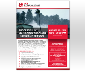 Successfully Managing through a Hurricane Training Event | Flyer Design by Luniere Designs