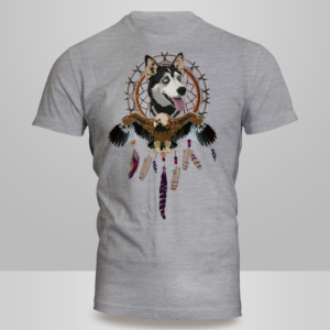 A Husky/Dreamcatcher Design | T-shirt Design by Kero