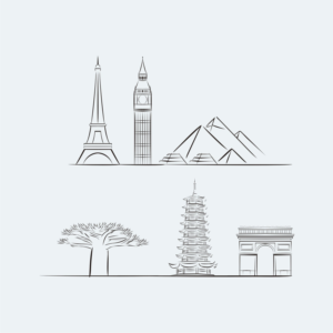 Set of hand-drawn travel-themed icons for a luxury travel company | Illustration-Design von Voltage Gated