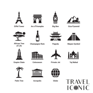 Set of hand-drawn travel-themed icons for a luxury travel company | Illustration-Design von luutrongtin89