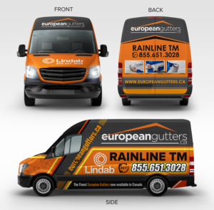 europeangutters.ca vehicle wrap | Car Wrap Design by SAI DESIGNS