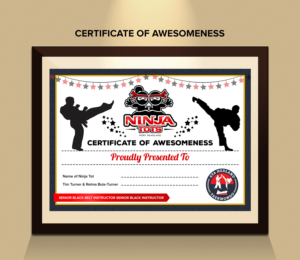 Certificate of Awesomeness NINJA TOTS | Stationery Design by SAI DESIGNS