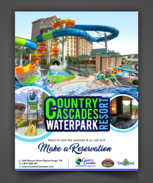  2019 Pigeon Forge Travel Planner Ad for Country Cascades Waterpark Resort | Advertisement Design by SAI DESIGNS