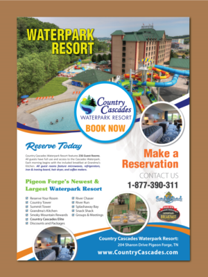  2019 Pigeon Forge Travel Planner Ad for Country Cascades Waterpark Resort | Advertisement Design by meet007