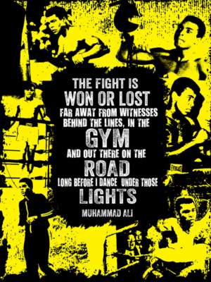 Inspirational quote for home gym wall - Muhammad Ali quote | Poster-Design von NILDesigns