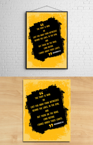 Inspirational quote for home gym wall - Muhammad Ali quote | Poster-Design von ecorokerz