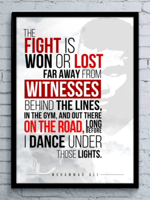 Inspirational quote for home gym wall - Muhammad Ali quote | Poster-Design von SAI DESIGNS