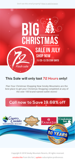 Christmas in July Email Marketing Newsletter with landing page graphic needed  | Email Marketing Design by Expert Designer