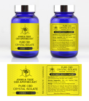 Joshua Tree CBD Apothecary needs label for CBD capsule bottles | Label Design by SAI DESIGNS