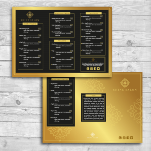 Hair Salon using organic products looking for AWSOME new menu's!! | Menu Design by AdriQ