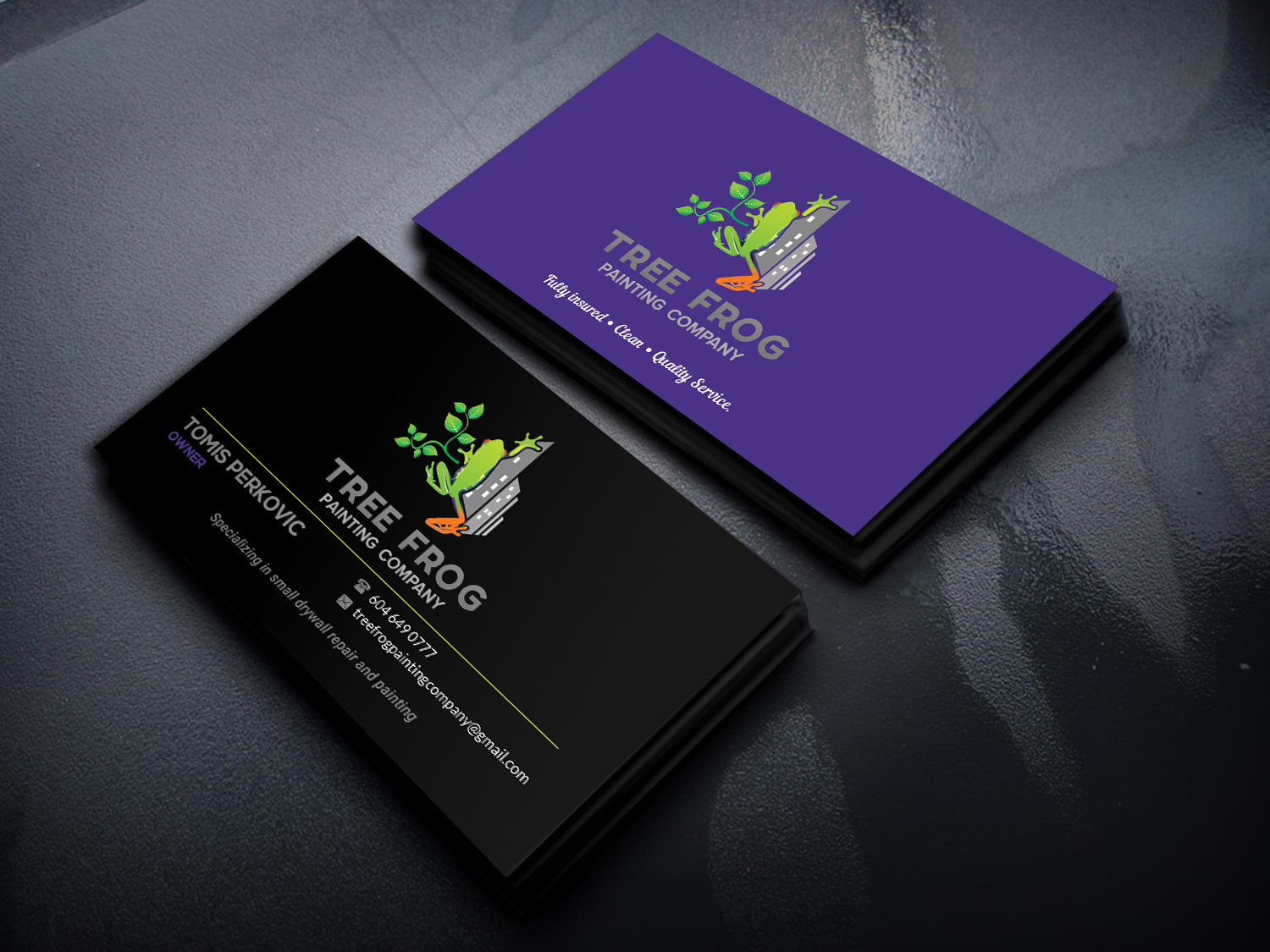 Business Card Design by Sandaruwan for Tree Frog Painting Company | Design #19229590