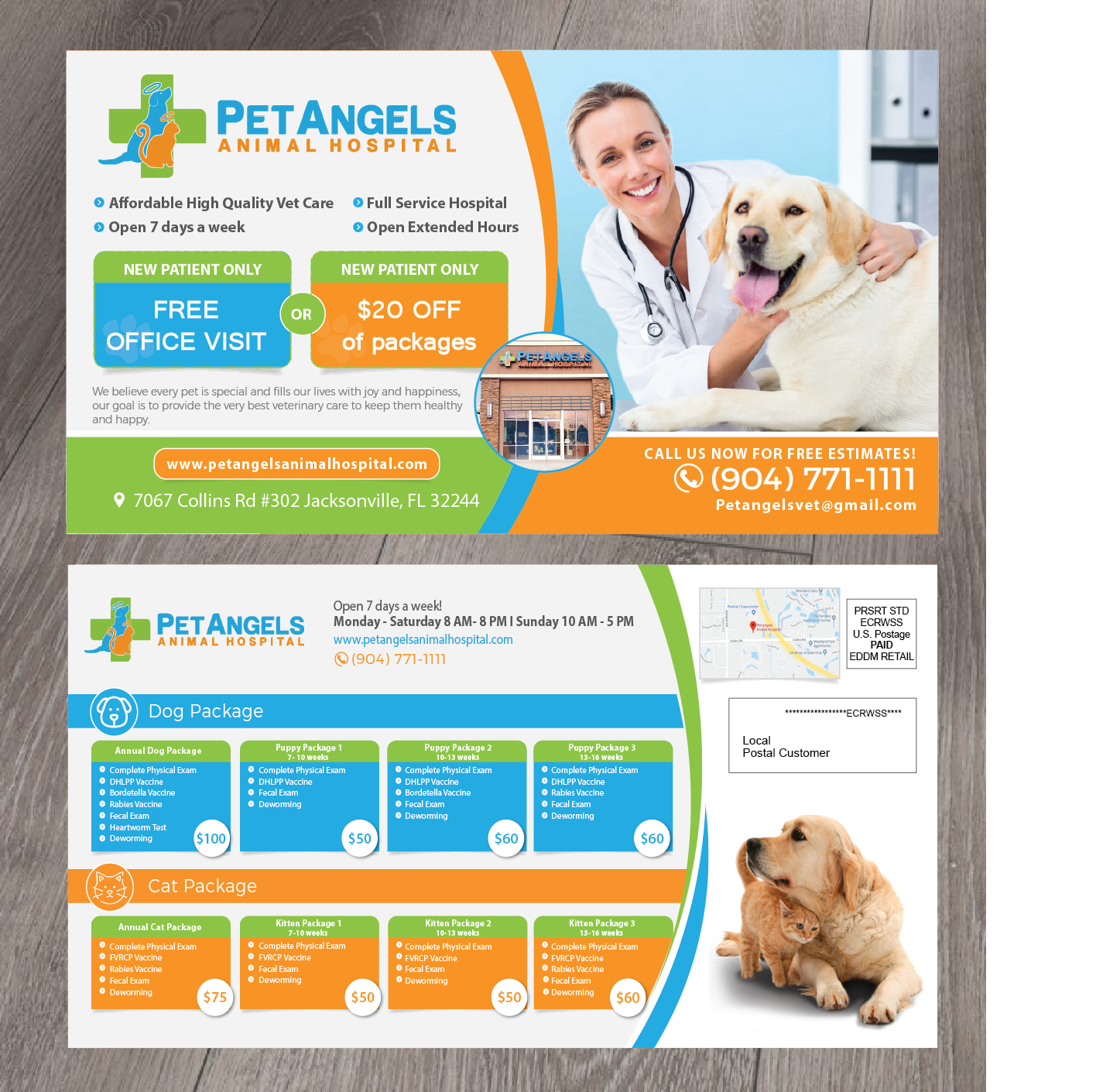 Postkarten-Design von alex989 für Pet Angels Animal Hospitals | Design #19255187