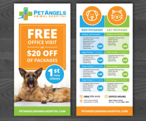 Pet Angels Animal Hospital Postcard Design | Postkarten-Design von elenaivanova