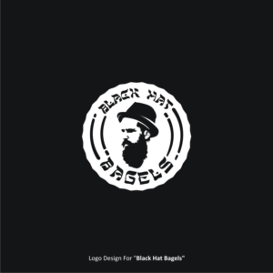 Black Hat Bagels (in a Hebrew-like English font) | Logo Design by jassi_graphics