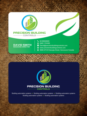 Precision Building Controls needs a business card design with logo | Business Card Design by Sandaruwan