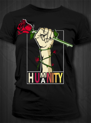 Rose/raised fist logo design for clothing brand | T-Shirt-Design von Jonya