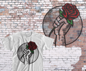 Rose/raised fist logo design for clothing brand | T-Shirt-Design von Kris Karlson Design