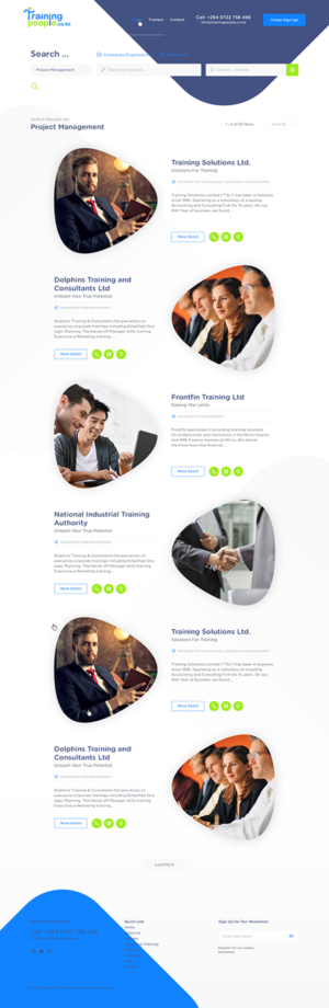 Web design for a training directory | Web Design by Ved Web Services