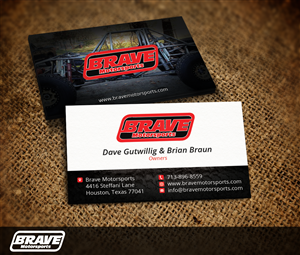 Brave Motorsports Card | Business Card Design by Nelsur