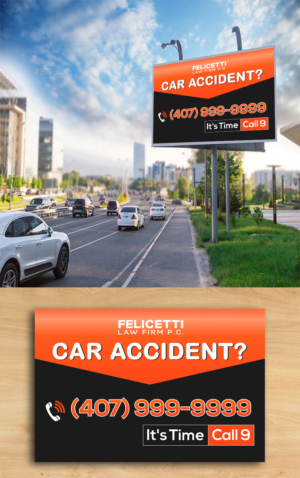 Accident Law Firm Billboard Bold Easy to See Car Accidents | Werbetafel-Design von ecorokerz