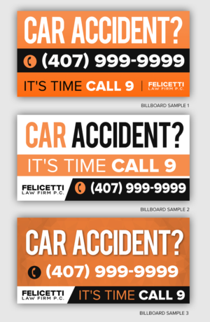 Accident Law Firm Billboard Bold Easy to See Car Accidents | Werbetafel-Design von ARTOGRAPHY