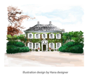 hand-painted watercolor architectural illustrations for a luxury real estate broker   | Illustration-Design von Hana