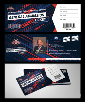 Need Cool Athletic Ticket Design for Students to use to enter a High School Athletic Sports Contest | Graphic Design by Miketerashi