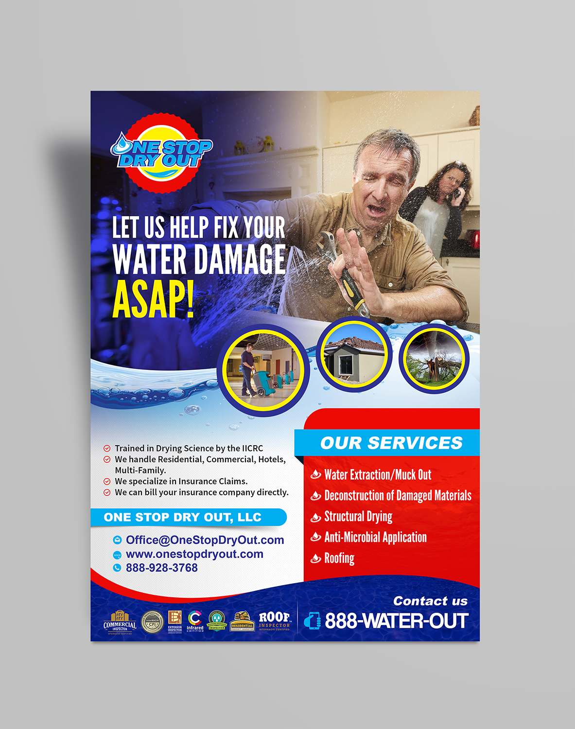 Flyer Design by SAI DESIGNS for One Stop Dry Out, LLC | Design #19417307