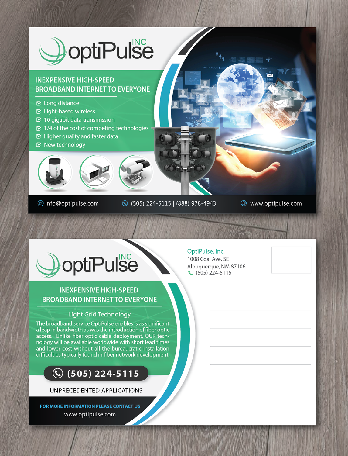 Postcard Design by alex989 for optiPulse, Inc. | Design #19560550