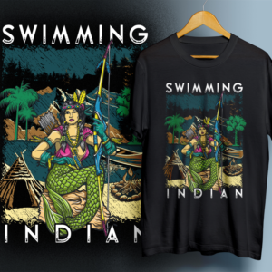 Swimming Indian  | T-shirt Design by 99.degree