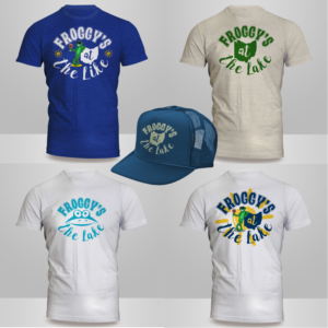 Froggy's at the Lake or Froggy's. Ohio Lake Bar with Swim-Up pool bar.  | T-shirt Design by Kero