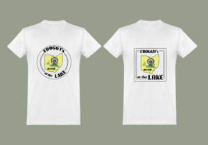 Froggy's at the Lake or Froggy's. Ohio Lake Bar with Swim-Up pool bar.  | T-shirt Design by Tomi Ax