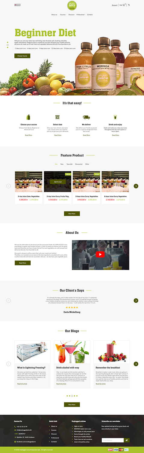 Web-Design von bdesigner9 für Unplugged Juice Production ApS | Design #19559212