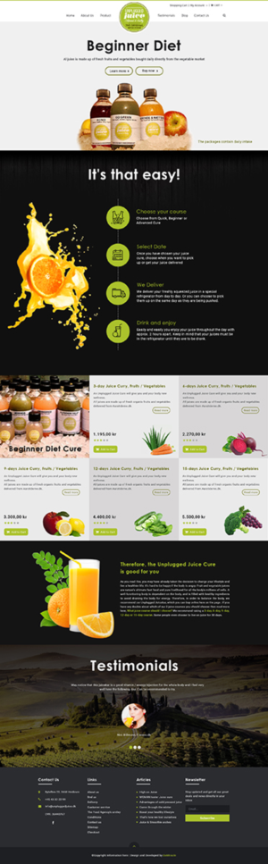 Web-Design von Da Miracle für Unplugged Juice Production ApS | Design #19621449