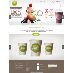 Web-Design von veeBC für Unplugged Juice Production ApS | Design #19577664