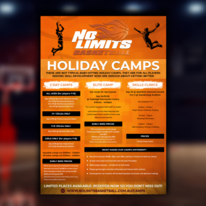 No Limits Basketball needs flyer for school holiday programs | Flyer Design by v.senthil-designer