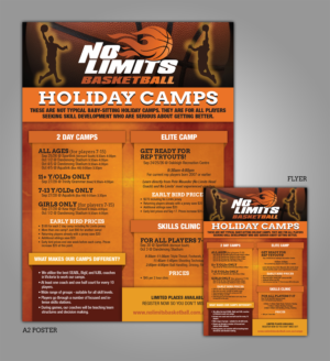 No Limits Basketball needs flyer for school holiday programs | Flyer-Design von ProGravix