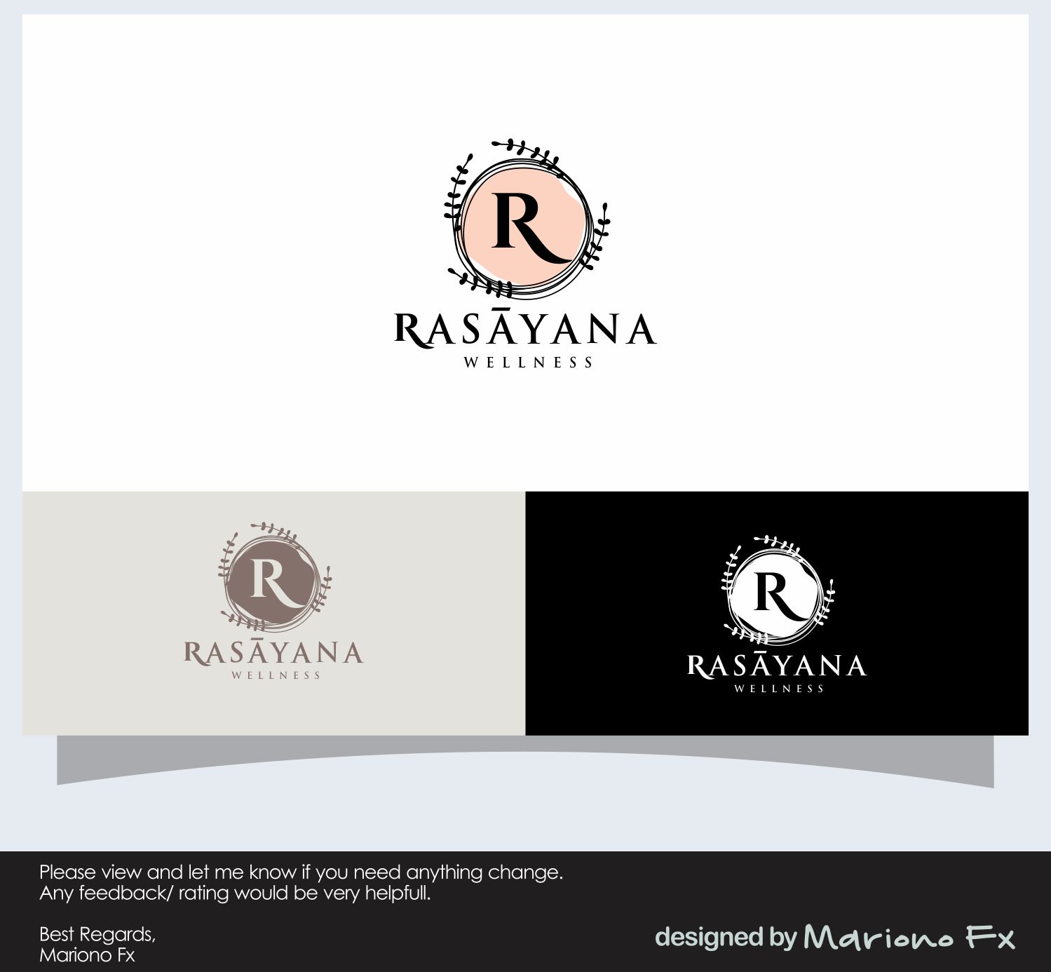 Logo Design by Mariono Fx for Rasayana Wellness | Design #19548315