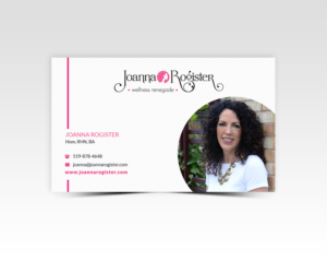 Business Card Design by Pointless Pixels India for Joanna Rogister, Wellness Renegade | Design #19571779