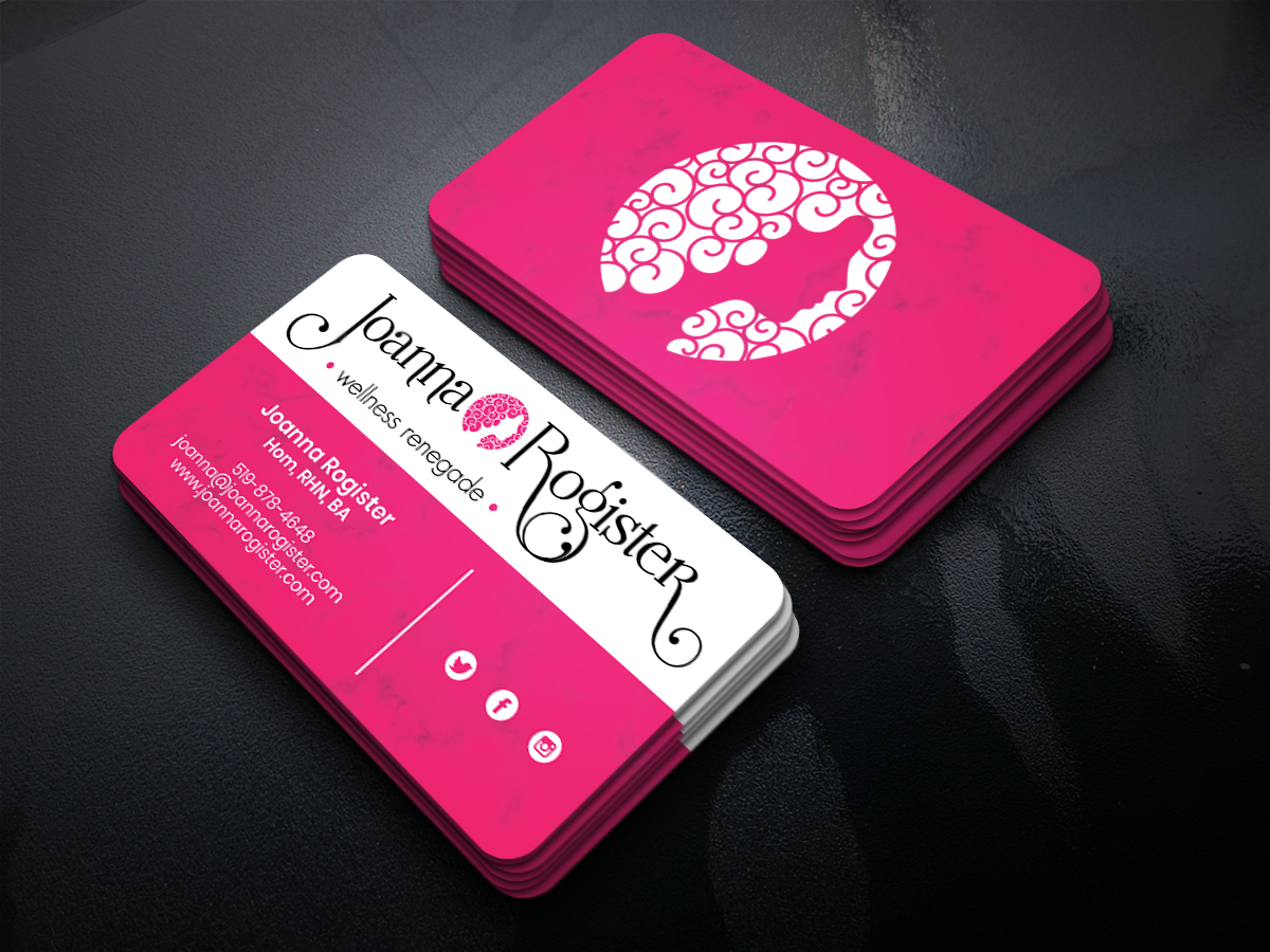 Business Card Design by JK18 for Joanna Rogister, Wellness Renegade | Design #19582564