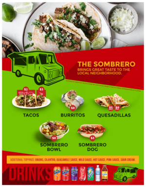 The Sombrero Food Truck | Menu Design by mrmrnjr