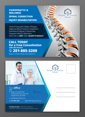 Bergen County Rehab and Wellness Postcard | Postkarten-Design von OwnDesign